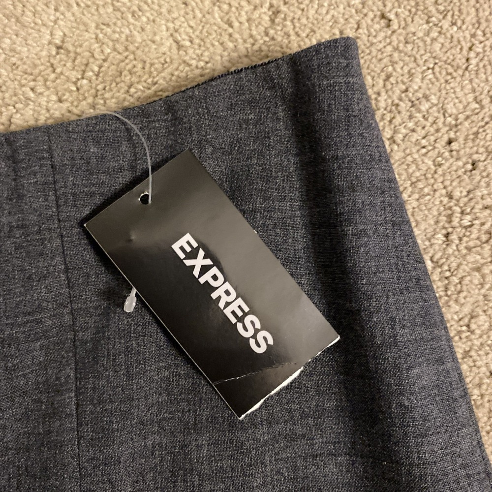 NWT EXPRESS MINI FLARED SKIRT GRAY LINED BACK ZIPPER WOOL SPANDEX SIZE 2 - Picture 9 of 14